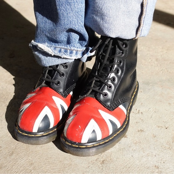 Vintage Union Jack British Flag Doc Martens - Picture 2 of 4